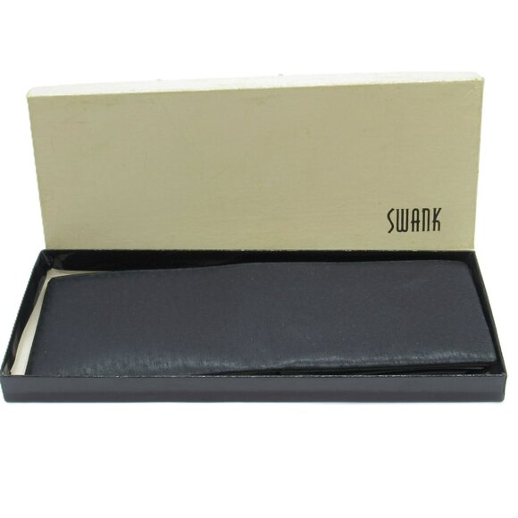 Vintage Men's Swank Black Pig Skiin Wallet & Card Holder Set In Original Box - Picture 2 of 16